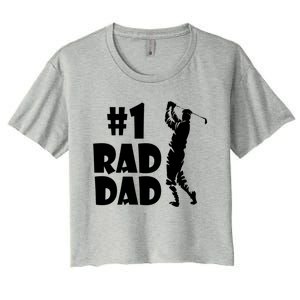 #1 Rad Dad Golf Print For Dads And Fathers Great Gift Women's Crop Top Tee