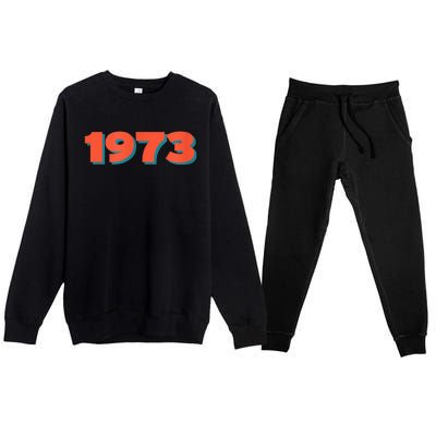 1973 Retro Historic Year Remembrance Premium Crewneck Sweatsuit Set