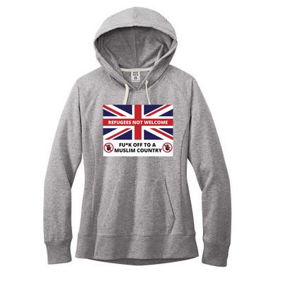 1mannovoice Refugees Not Welcome Fuck Off To A Muslim Country Women's Fleece Hoodie