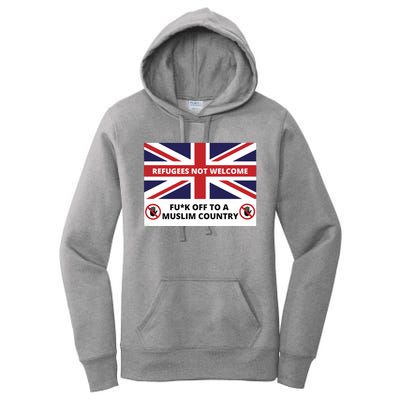 1mannovoice Refugees Not Welcome Fuck Off To A Muslim Country Women's Pullover Hoodie