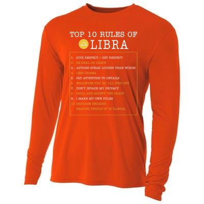 10 Rules Of Libra Horoscope Zodiac Astrological Sign Gift Cooling Performance Long Sleeve Crew