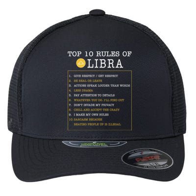 10 Rules Of Libra Horoscope Zodiac Astrological Sign Gift Flexfit Unipanel Trucker Cap