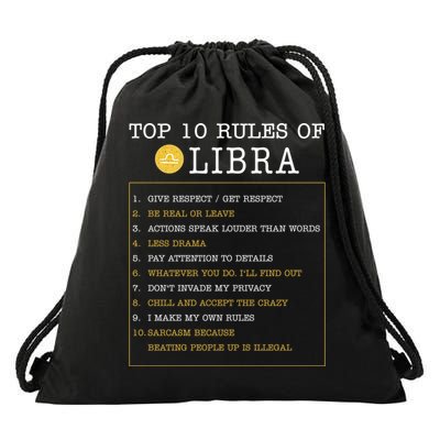 10 Rules Of Libra Horoscope Zodiac Astrological Sign Gift Drawstring Bag