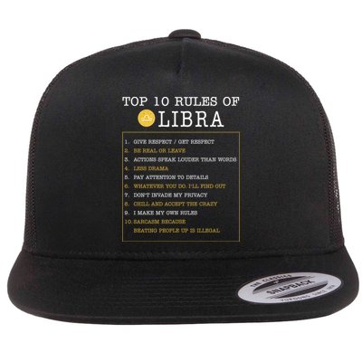 10 Rules Of Libra Horoscope Zodiac Astrological Sign Gift Flatbill Hat