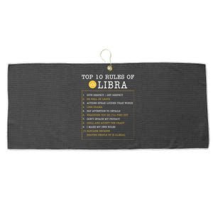 10 Rules Of Libra Horoscope Zodiac Astrological Sign Gift Large Microfiber Waffle Golf Towel