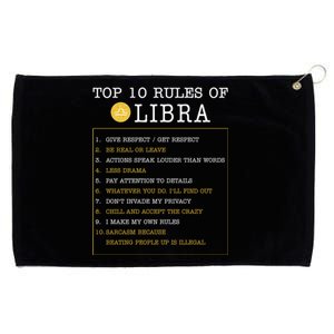 10 Rules Of Libra Horoscope Zodiac Astrological Sign Gift Grommeted Golf Towel