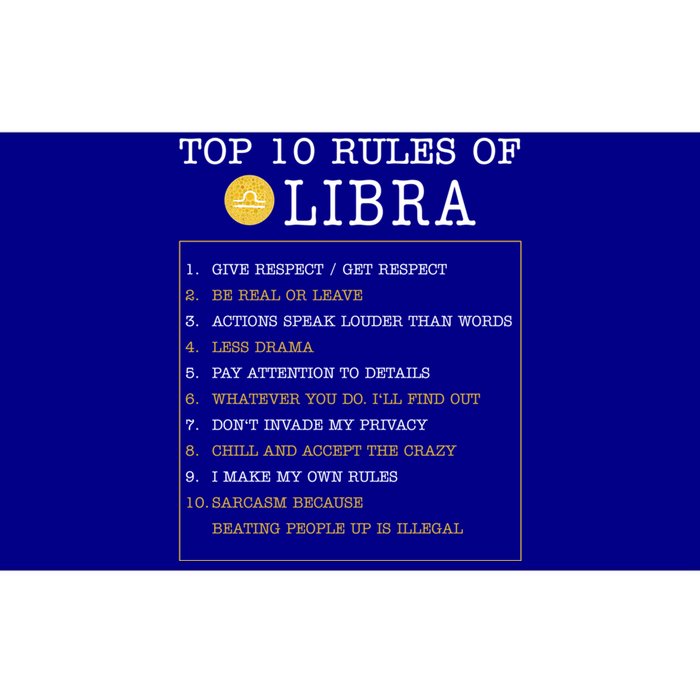 10 Rules Of Libra Horoscope Zodiac Astrological Sign Gift Bumper Sticker