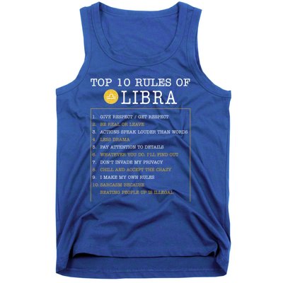 10 Rules Of Libra Horoscope Zodiac Astrological Sign Gift Tank Top