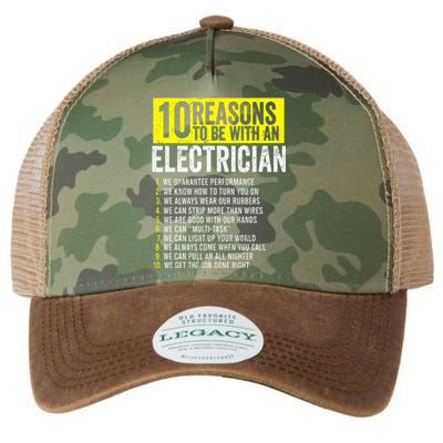 10 Reasons To Be With An Electrician Electricians Legacy Tie Dye Trucker Hat