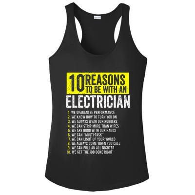 10 Reasons To Be With An Electrician Electricians Ladies PosiCharge Competitor Racerback Tank