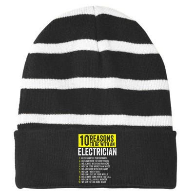 10 Reasons To Be With An Electrician Electricians Striped Beanie with Solid Band