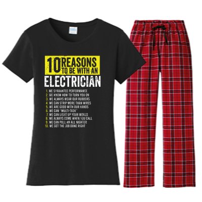 10 Reasons To Be With An Electrician Electricians Women's Flannel Pajama Set