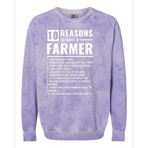 10 Reasons To Date A Farmer Colorblast Crewneck Sweatshirt