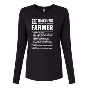 10 Reasons To Date A Farmer Womens Cotton Relaxed Long Sleeve T-Shirt