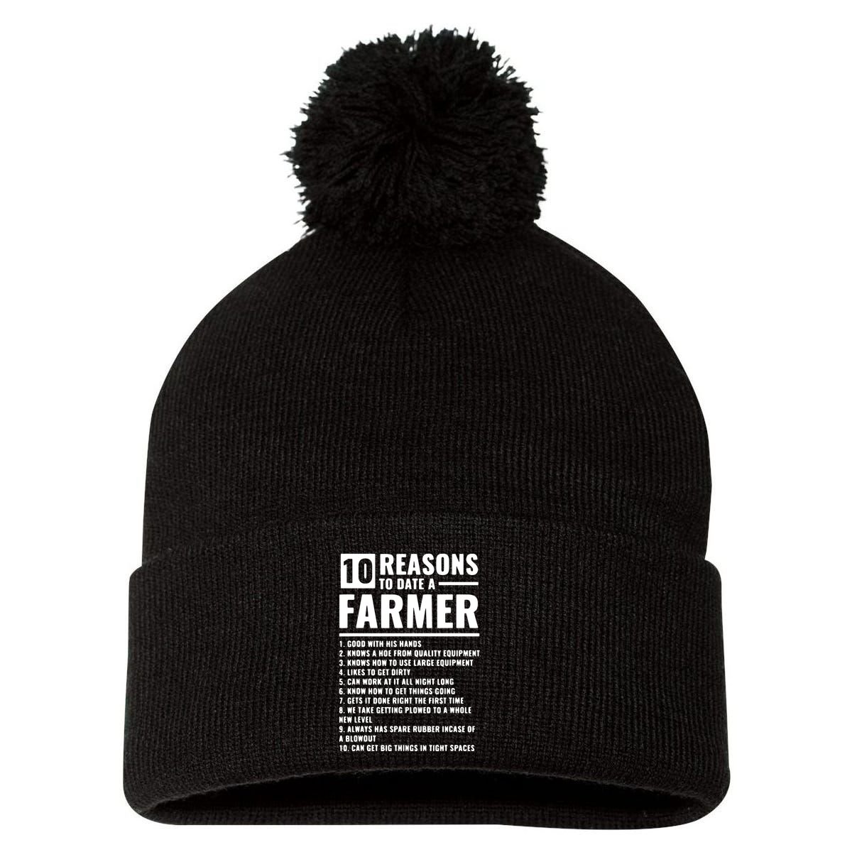 10 Reasons To Date A Farmer Pom Pom 12in Knit Beanie