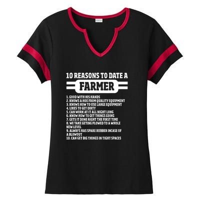 10 Reasons To Date A Farmer Funny Farming Humor For Men Ladies Halftime Notch Neck Tee