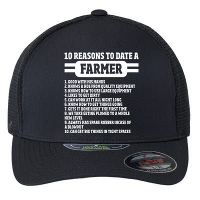 10 Reasons To Date A Farmer Funny Farming Humor For Men Flexfit Unipanel Trucker Cap