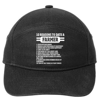 10 Reasons To Date A Farmer Funny Farming Humor For Men 7-Panel Snapback Hat
