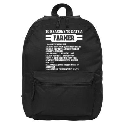 10 Reasons To Date A Farmer Funny Farming Humor For Men 16 in Basic Backpack