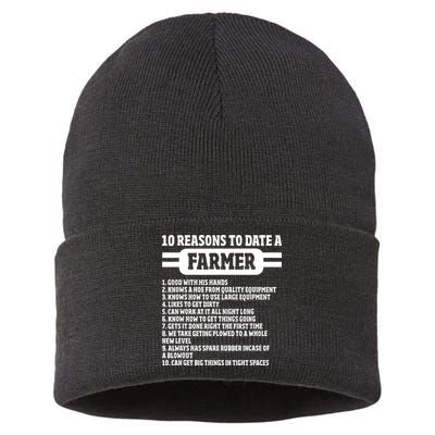 10 Reasons To Date A Farmer Funny Farming Humor For Men Sustainable Knit Beanie