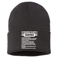 10 Reasons To Date A Farmer Funny Farming Humor For Men Sustainable Knit Beanie