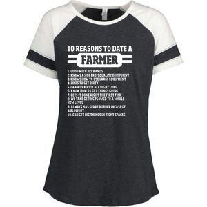 10 Reasons To Date A Farmer Funny Farming Humor For Men Enza Ladies Jersey Colorblock Tee