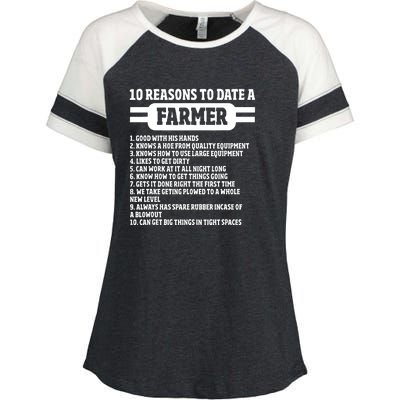 10 Reasons To Date A Farmer Funny Farming Humor For Men Enza Ladies Jersey Colorblock Tee