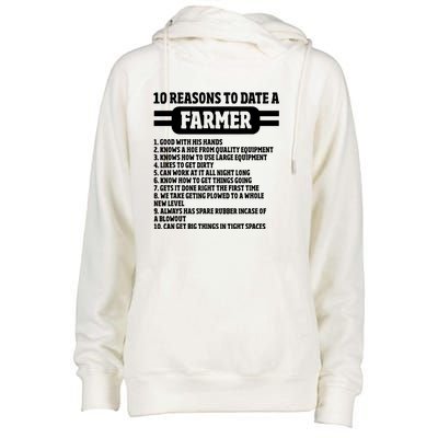 10 Reasons To Date A Farmer Funny Farming Humor For Men Womens Funnel Neck Pullover Hood