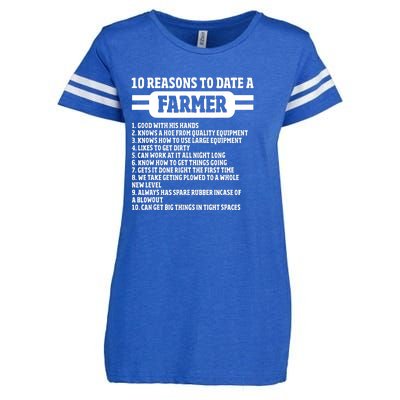 10 Reasons To Date A Farmer Funny Farming Humor For Men Enza Ladies Jersey Football T-Shirt