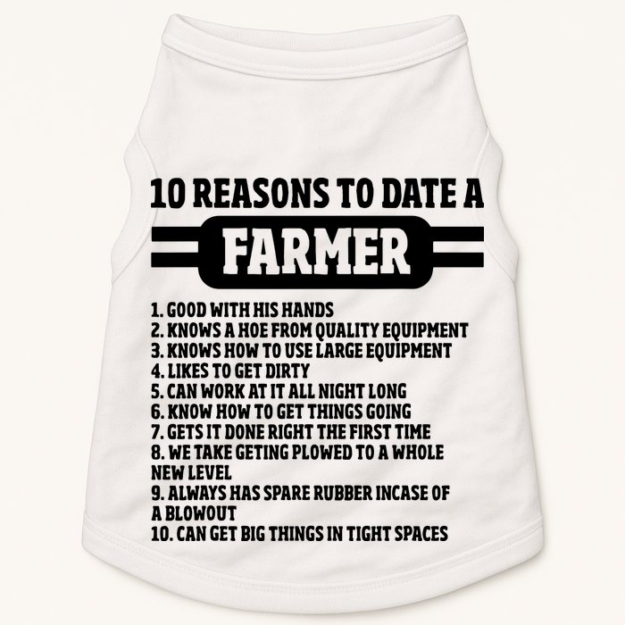 10 Reasons To Date A Farmer Funny Farming Humor For Men Doggie Tank