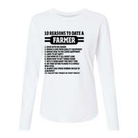 10 Reasons To Date A Farmer Funny Farming Humor For Men Womens Cotton Relaxed Long Sleeve T-Shirt