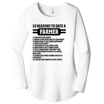 10 Reasons To Date A Farmer Funny Farming Humor For Men Women's Perfect Tri Tunic Long Sleeve Shirt