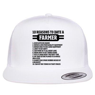 10 Reasons To Date A Farmer Funny Farming Humor For Men Flatbill Hat
