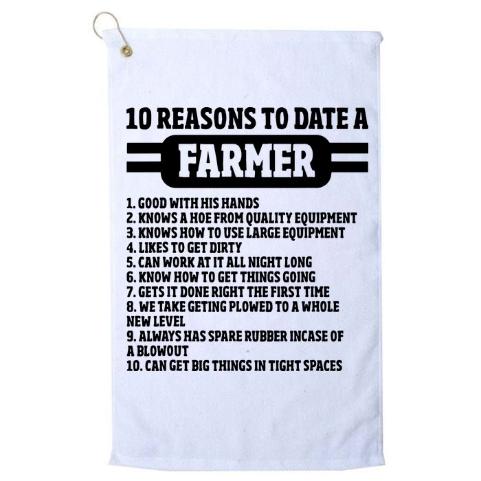 10 Reasons To Date A Farmer Funny Farming Humor For Men Golf Towel