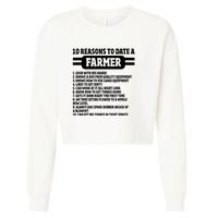 10 Reasons To Date A Farmer Funny Farming Humor For Men Cropped Pullover Crew