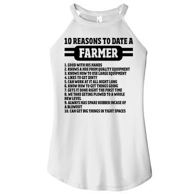 10 Reasons To Date A Farmer Funny Farming Humor For Men Women's Perfect Tri Rocker Tank