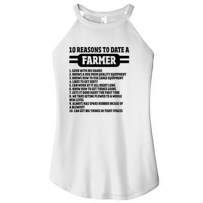 10 Reasons To Date A Farmer Funny Farming Humor For Men Women's Perfect Tri Rocker Tank