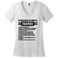 10 Reasons To Date A Farmer Funny Farming Humor For Men Women's V-Neck T-Shirt