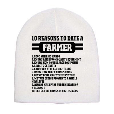 10 Reasons To Date A Farmer Funny Farming Humor For Men Short Acrylic Beanie