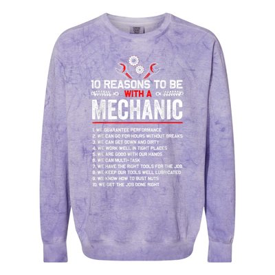 10 Reasons To Be With A Mechanic For Men Car Mechanics Colorblast Crewneck Sweatshirt