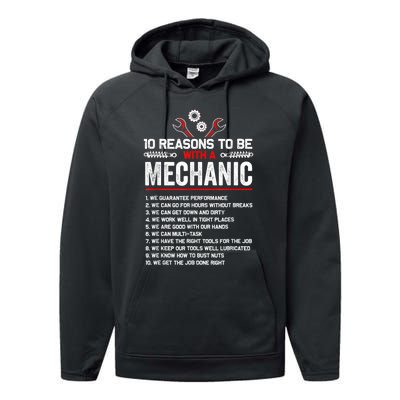 10 Reasons To Be With A Mechanic For Men Car Mechanics Performance Fleece Hoodie