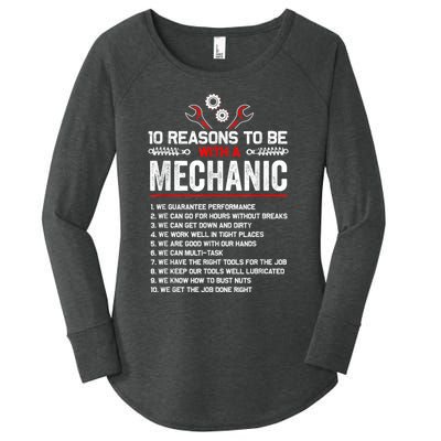 10 Reasons To Be With A Mechanic For Men Car Mechanics Women's Perfect Tri Tunic Long Sleeve Shirt