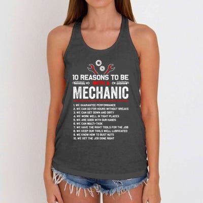 10 Reasons To Be With A Mechanic For Men Car Mechanics Women's Knotted Racerback Tank