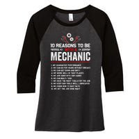 10 Reasons To Be With A Mechanic For Men Car Mechanics Women's Tri-Blend 3/4-Sleeve Raglan Shirt