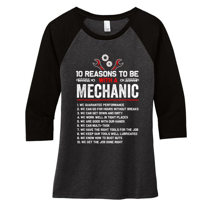 10 Reasons To Be With A Mechanic For Men Car Mechanics Women's Tri-Blend 3/4-Sleeve Raglan Shirt