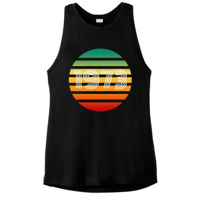 1973 Retro Vintage Sunrise Sunset Pro Choice Ladies PosiCharge Tri-Blend Wicking Tank