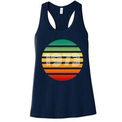 1973 Retro Vintage Sunrise Sunset Pro Choice Women's Racerback Tank