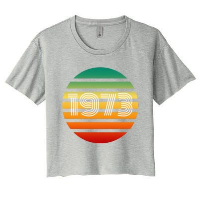 1973 Retro Vintage Sunrise Sunset Pro Choice Women's Crop Top Tee