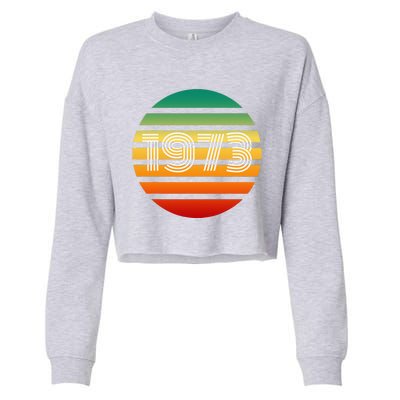 1973 Retro Vintage Sunrise Sunset Pro Choice Cropped Pullover Crew