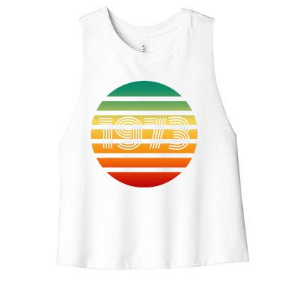 1973 Retro Vintage Sunrise Sunset Pro Choice Women's Racerback Cropped Tank